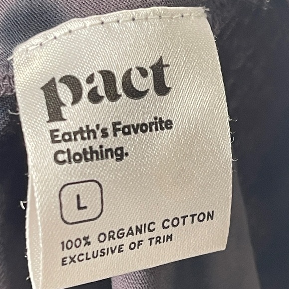 PACT Women's Granite Stripe Tie Dye Long Sleeve Tee Gray Black Organic Sz Large - Picture 4 of 5